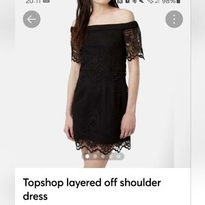Topshop Black Off-Shoulder Dress